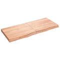 vidaXL Półka, brązowa, 120x50x(2-6) cm, lakierowane lite drewno dębowe
