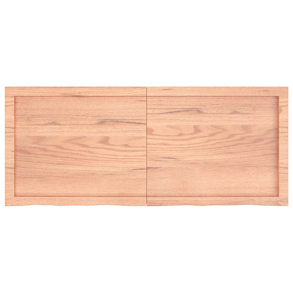 vidaXL Półka, brązowa, 120x50x(2-6) cm, lakierowane lite drewno dębowe