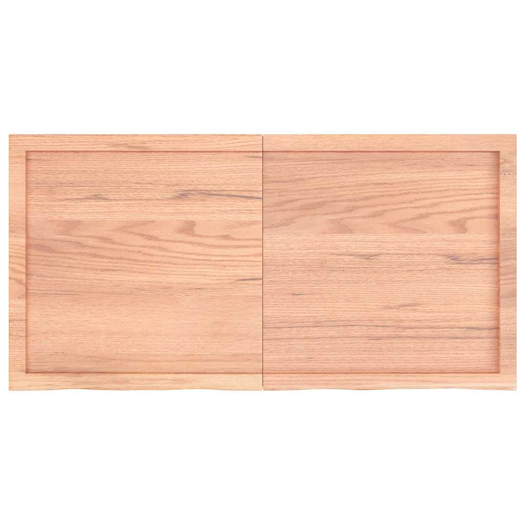 vidaXL Półka, brązowa, 120x60x(2-4) cm, lakierowane lite drewno dębowe