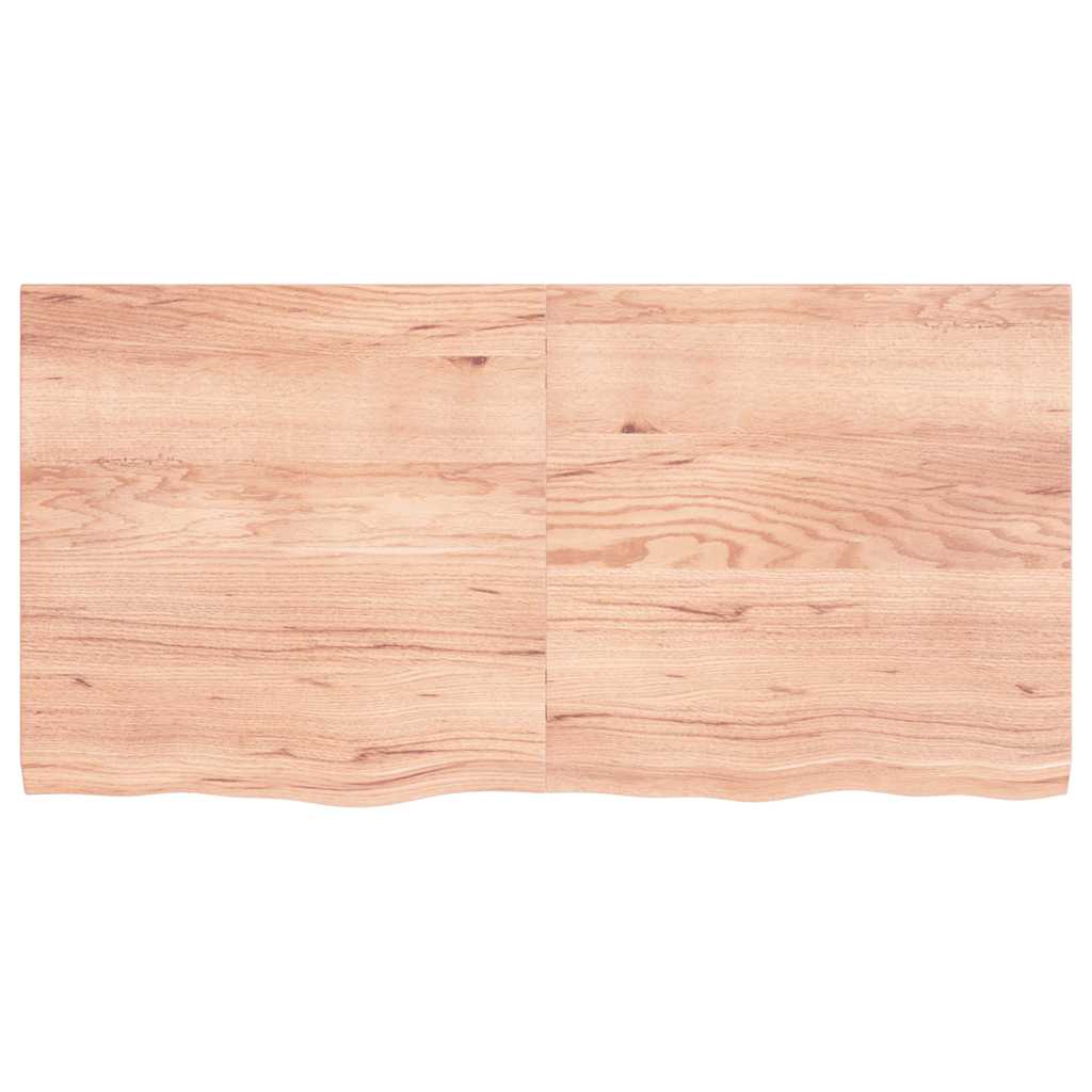 vidaXL Półka, brązowa, 120x60x(2-4) cm, lakierowane lite drewno dębowe