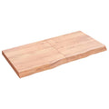 vidaXL Półka, brązowa, 120x60x(2-6) cm, lakierowane lite drewno dębowe