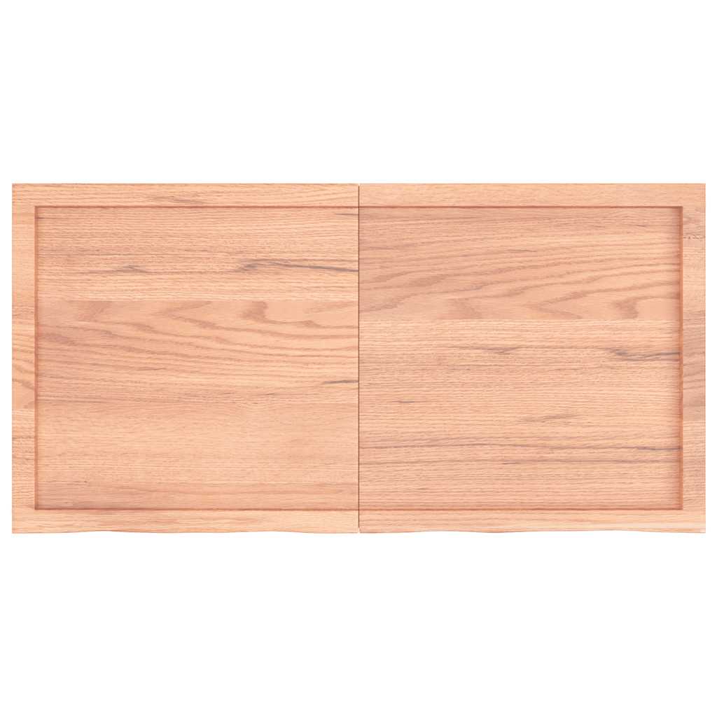 vidaXL Półka, brązowa, 120x60x(2-6) cm, lakierowane lite drewno dębowe