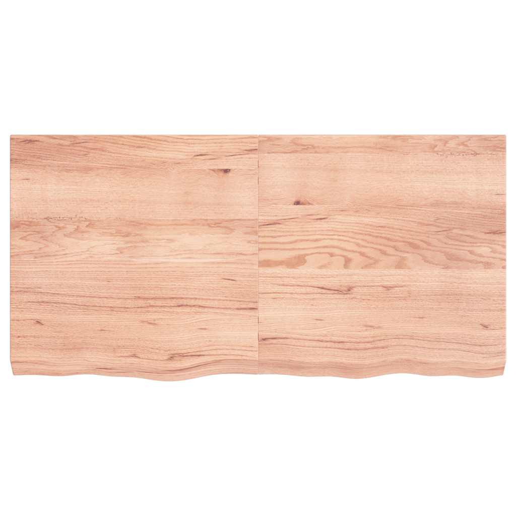 vidaXL Półka, brązowa, 120x60x(2-6) cm, lakierowane lite drewno dębowe