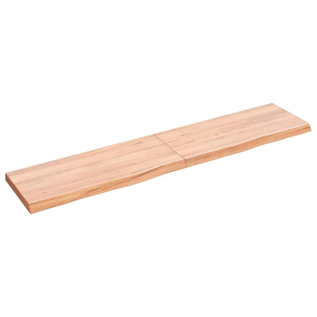 vidaXL Półka, brązowa, 140x30x(2-4) cm, lakierowane lite drewno dębowe
