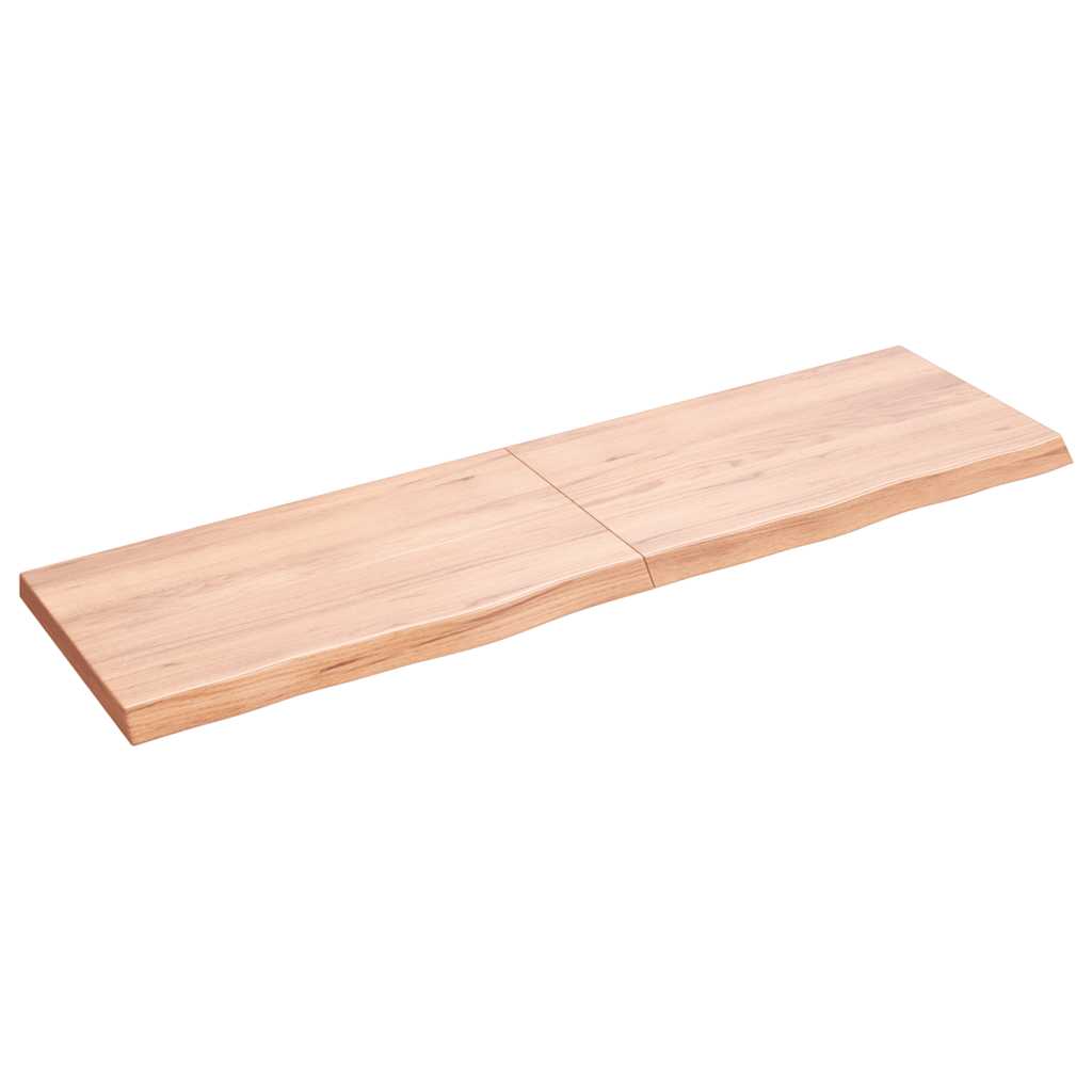 vidaXL Półka, brązowa, 140x40x(2-4) cm, lakierowane lite drewno dębowe