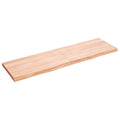 vidaXL Półka, brązowa, 140x40x(2-4) cm, lakierowane lite drewno dębowe