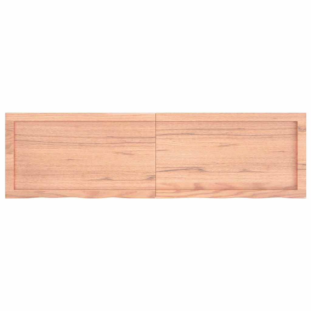 vidaXL Półka, brązowa, 140x40x(2-4) cm, lakierowane lite drewno dębowe