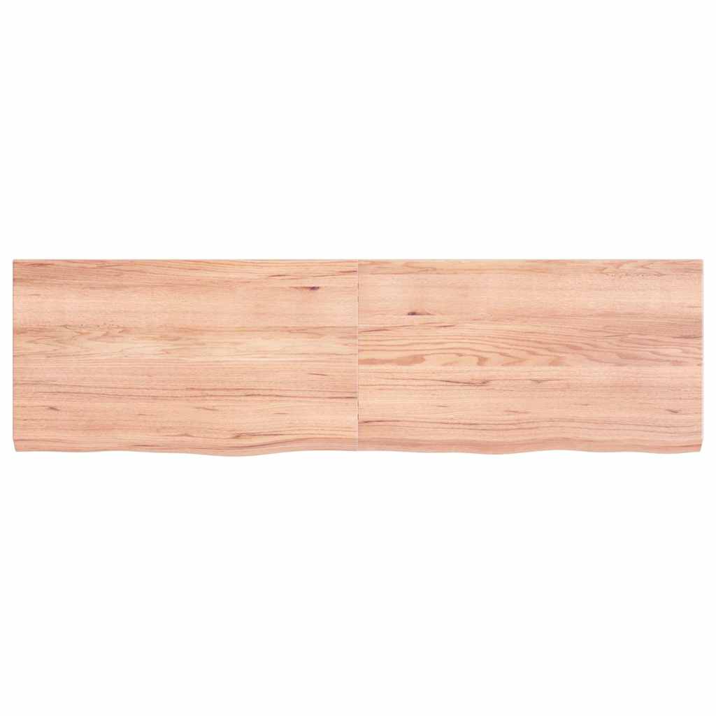 vidaXL Półka, brązowa, 140x40x(2-4) cm, lakierowane lite drewno dębowe