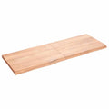 vidaXL Półka, brązowa, 140x50x(2-4) cm, lakierowane lite drewno dębowe