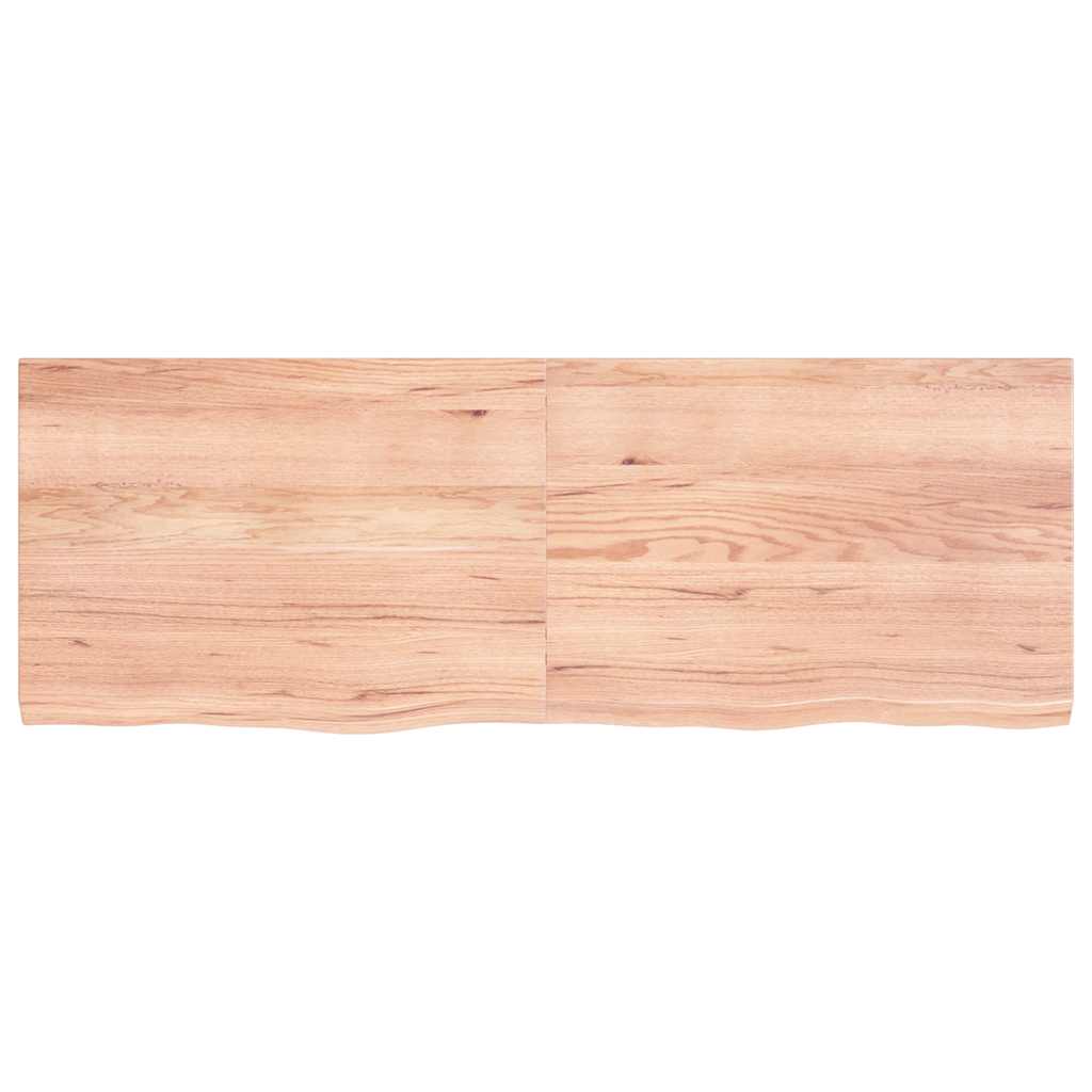 vidaXL Półka, brązowa, 140x50x(2-4) cm, lakierowane lite drewno dębowe