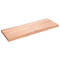 vidaXL Półka, brązowa, 140x50x(2-6) cm, lakierowane lite drewno dębowe