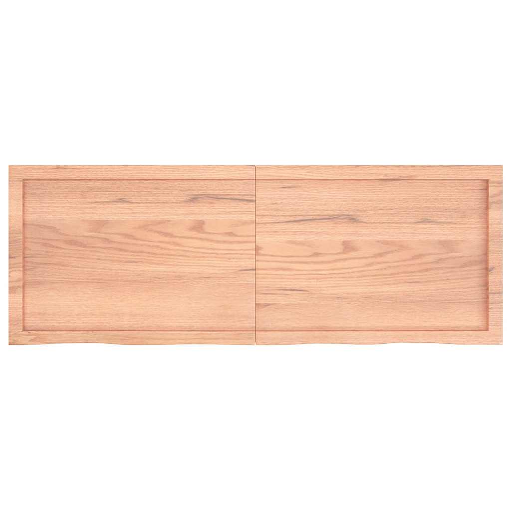 vidaXL Półka, brązowa, 140x50x(2-6) cm, lakierowane lite drewno dębowe