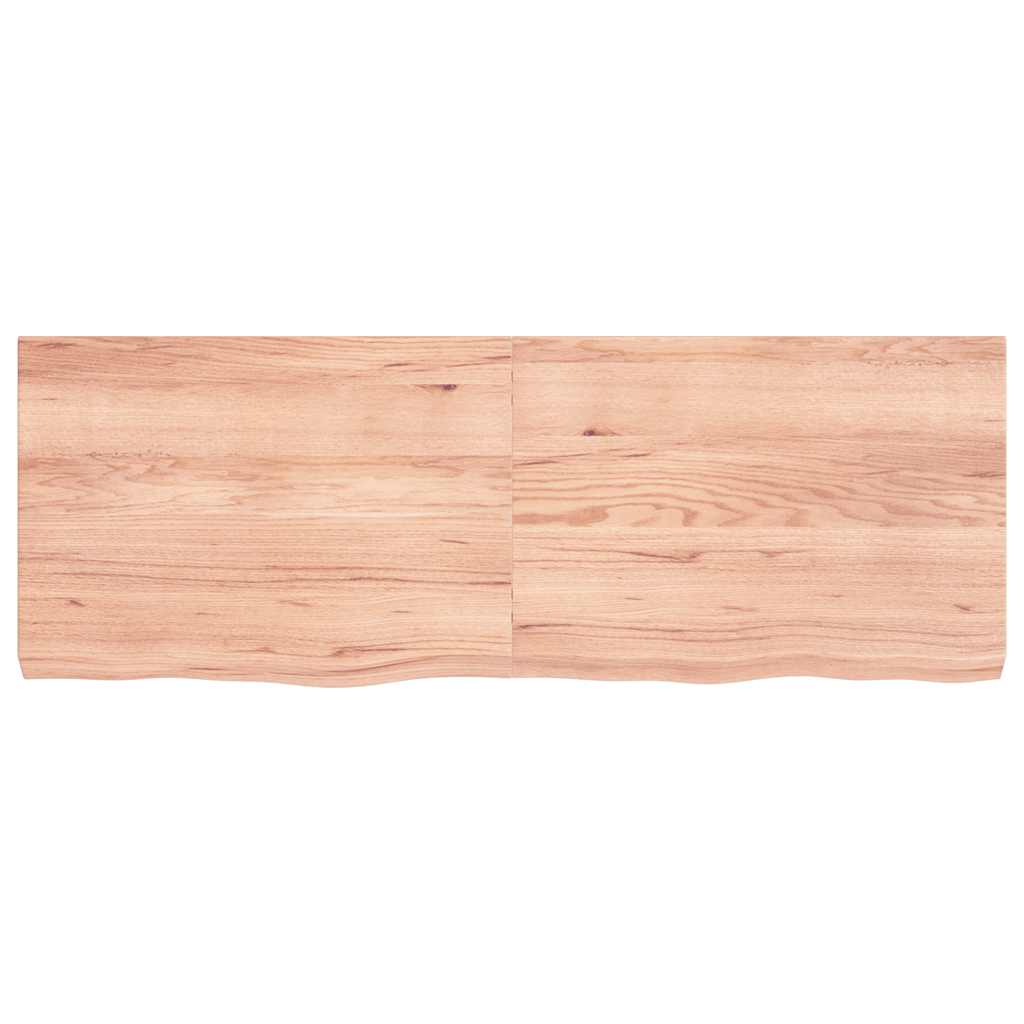 vidaXL Półka, brązowa, 140x50x(2-6) cm, lakierowane lite drewno dębowe