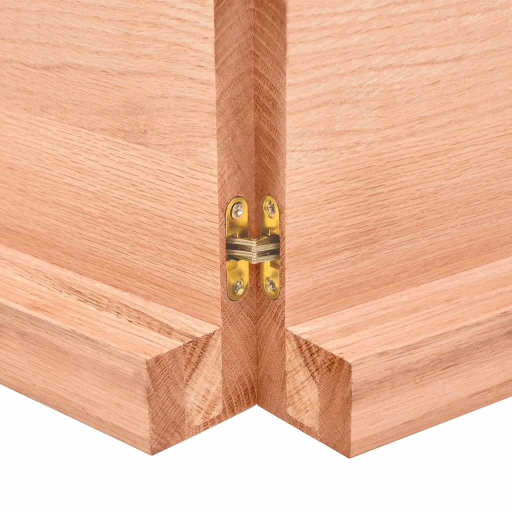vidaXL Półka, brązowa, 140x50x(2-6) cm, lakierowane lite drewno dębowe