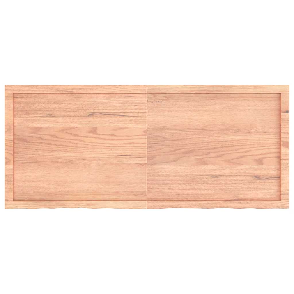 vidaXL Półka, brązowa, 140x60x(2-4) cm, lakierowane lite drewno dębowe