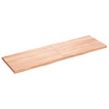 vidaXL Półka, brązowa, 160x50x(2-4) cm, lakierowane lite drewno dębowe