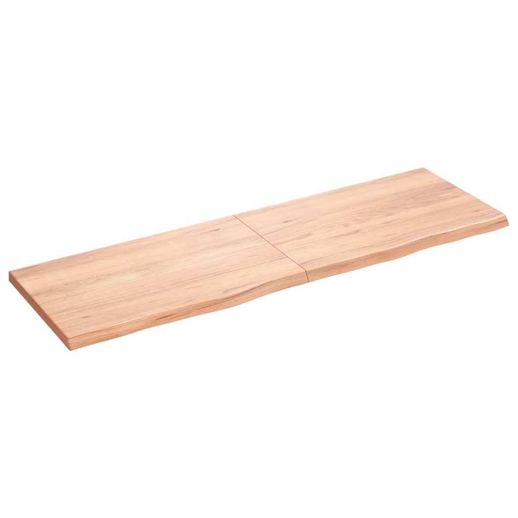 vidaXL Półka, brązowa, 160x50x(2-4) cm, lakierowane lite drewno dębowe