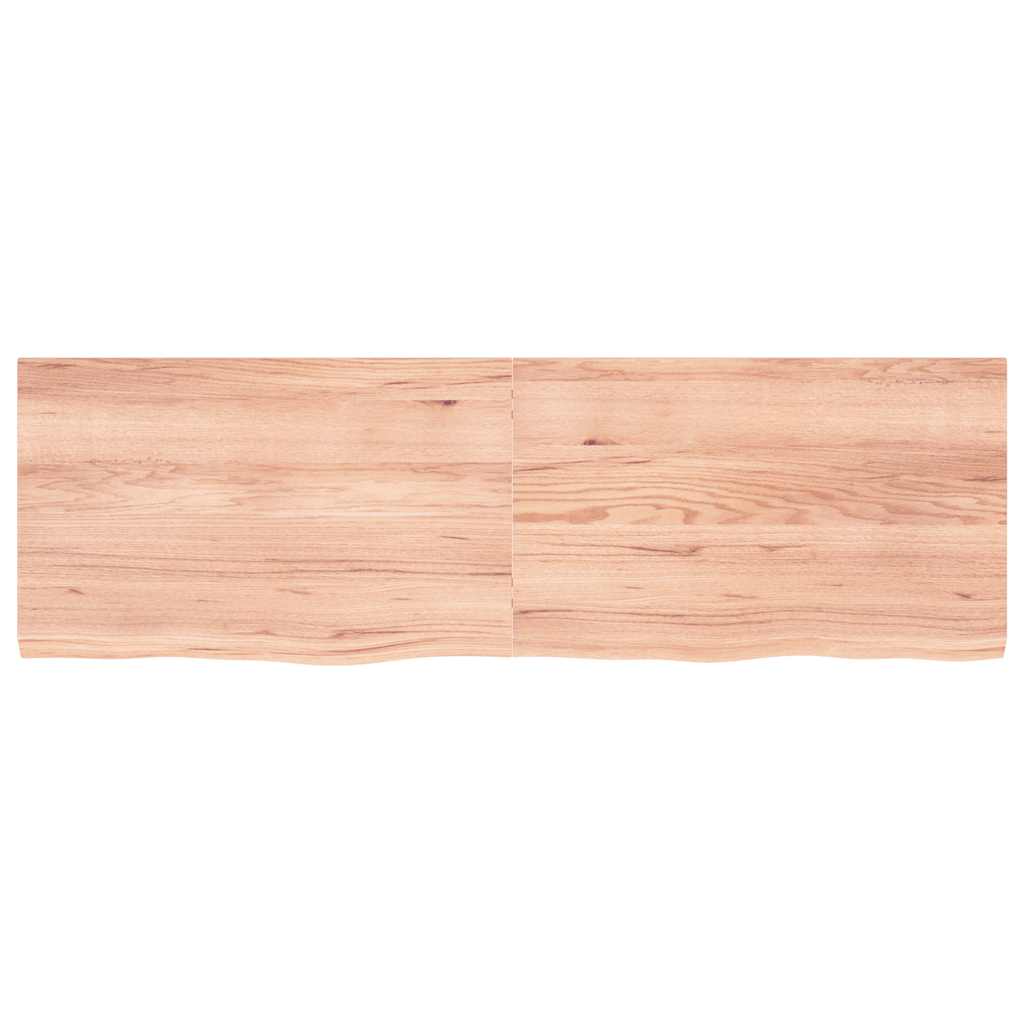 vidaXL Półka, brązowa, 160x50x(2-4) cm, lakierowane lite drewno dębowe
