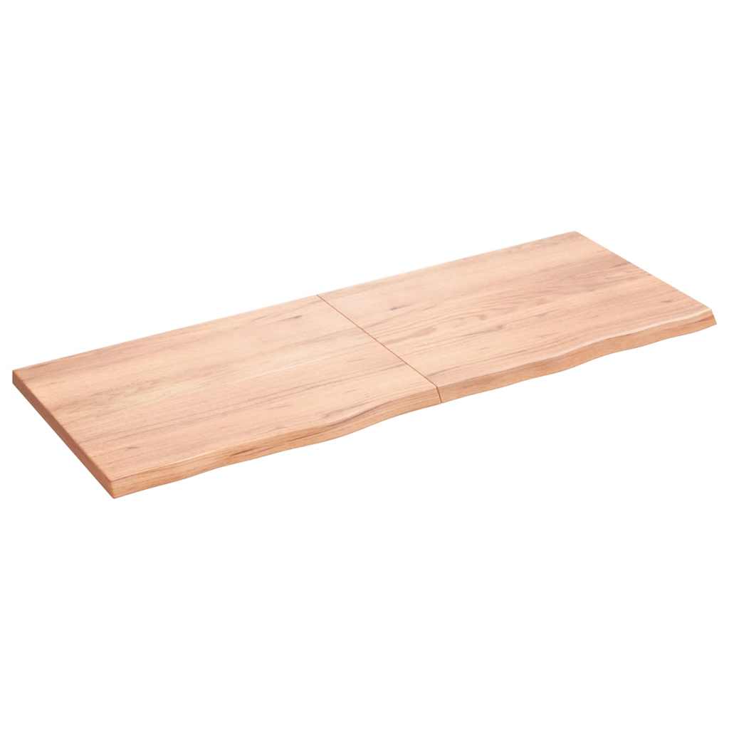 vidaXL Półka, brązowa, 160x60x(2-4) cm, lakierowane lite drewno dębowe