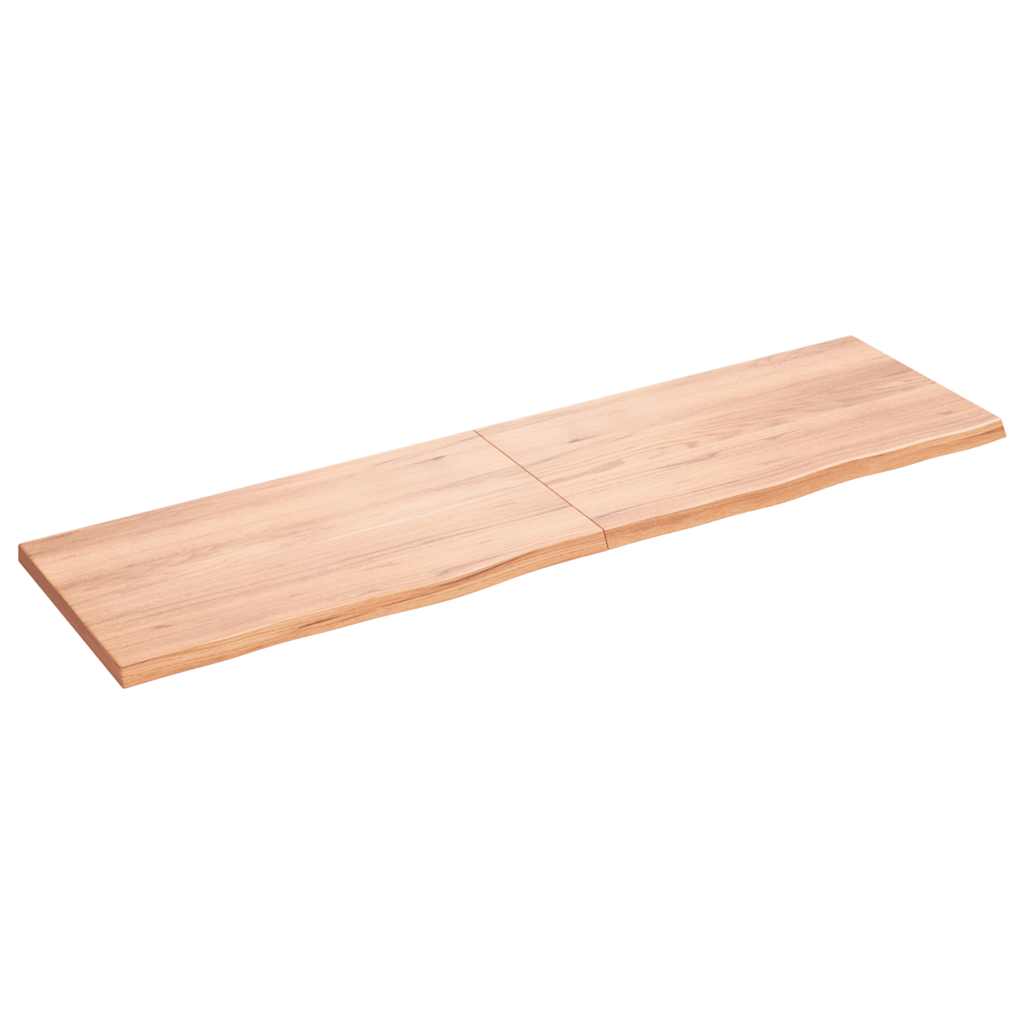 vidaXL Półka, brązowa, 180x50x(2-4) cm, lakierowane lite drewno dębowe