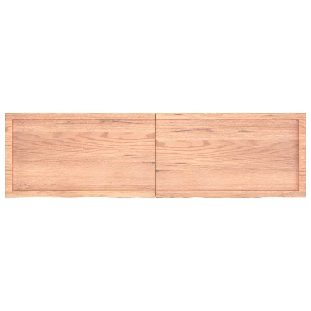 vidaXL Półka, brązowa, 180x50x(2-4) cm, lakierowane lite drewno dębowe