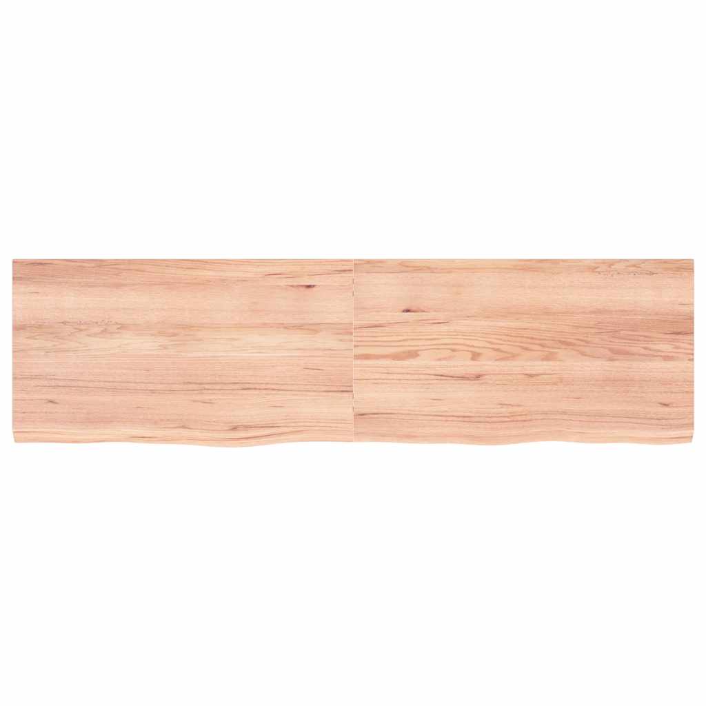 vidaXL Półka, brązowa, 180x50x(2-4) cm, lakierowane lite drewno dębowe