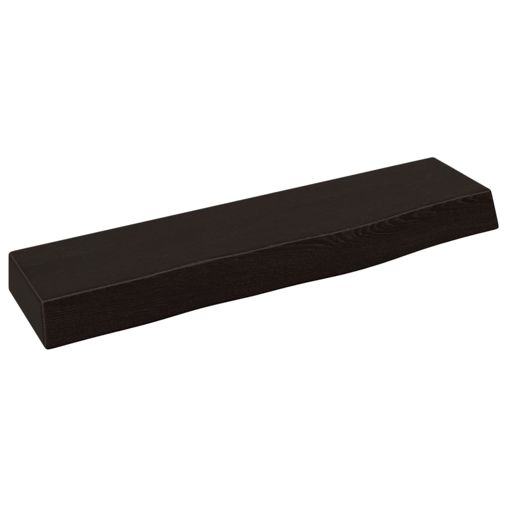 vidaXL Półka, ciemnobrązowa, 40x10x4 cm, wykończone lite drewno dębowe