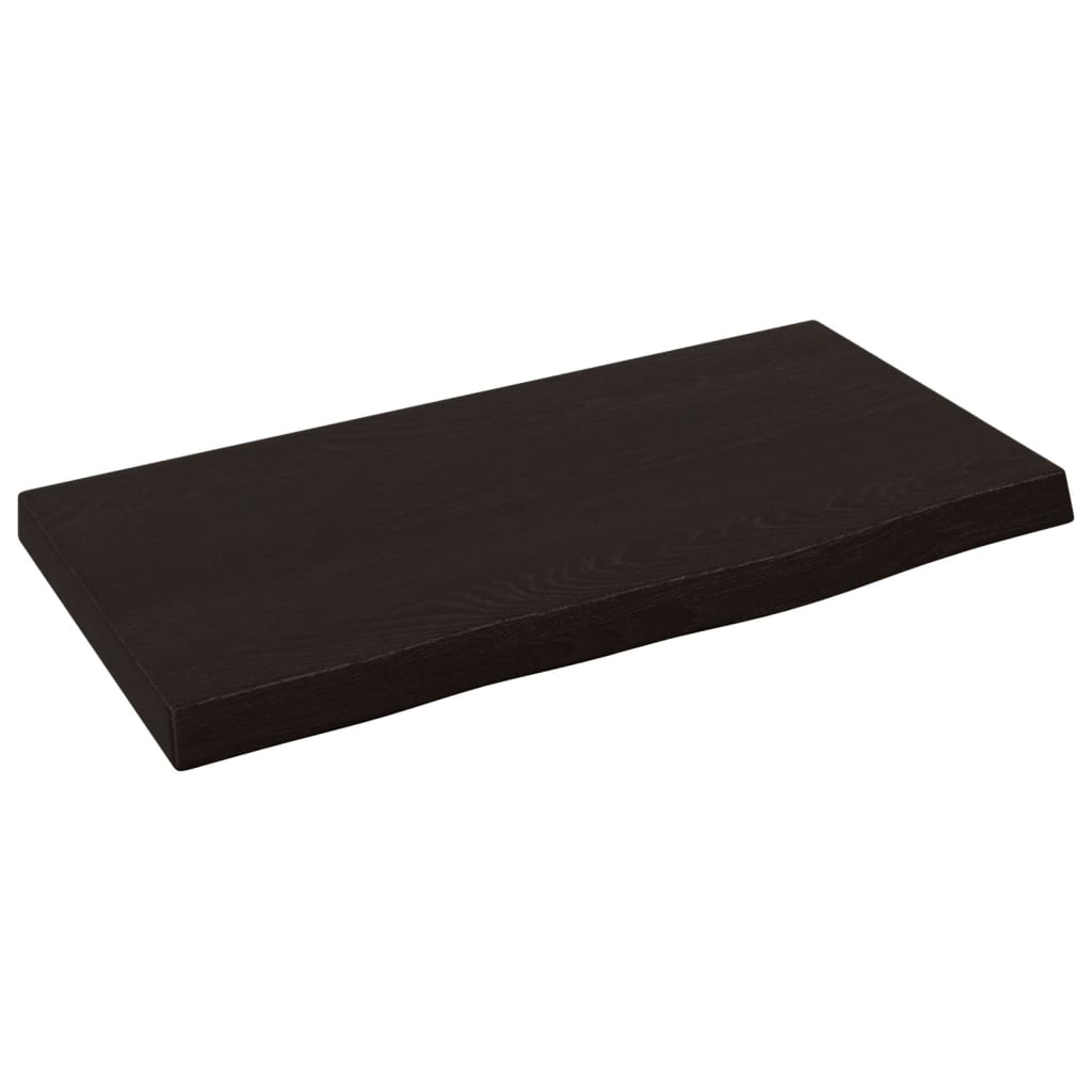 vidaXL Półka, ciemnobrązowa, 40x20x2 cm, wykończone lite drewno dębowe