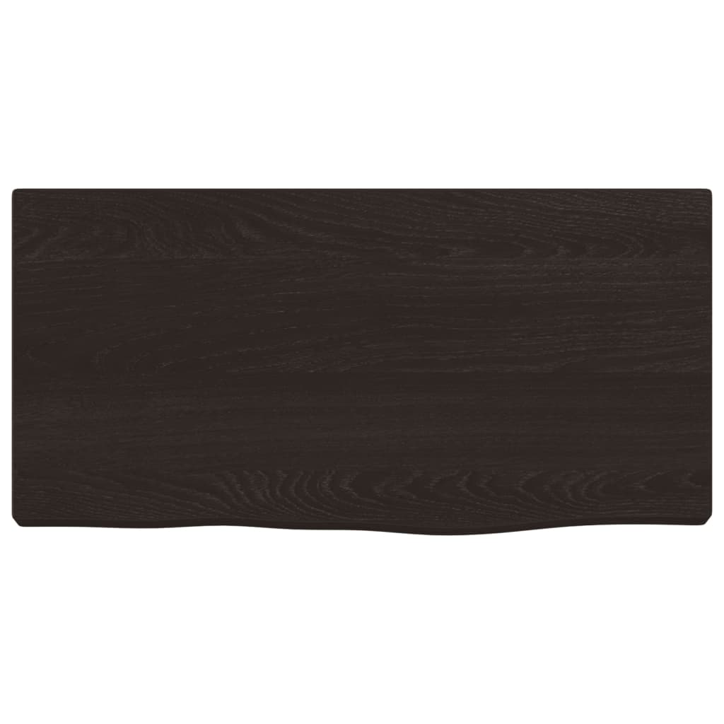 vidaXL Półka, ciemnobrązowa, 40x20x2 cm, wykończone lite drewno dębowe