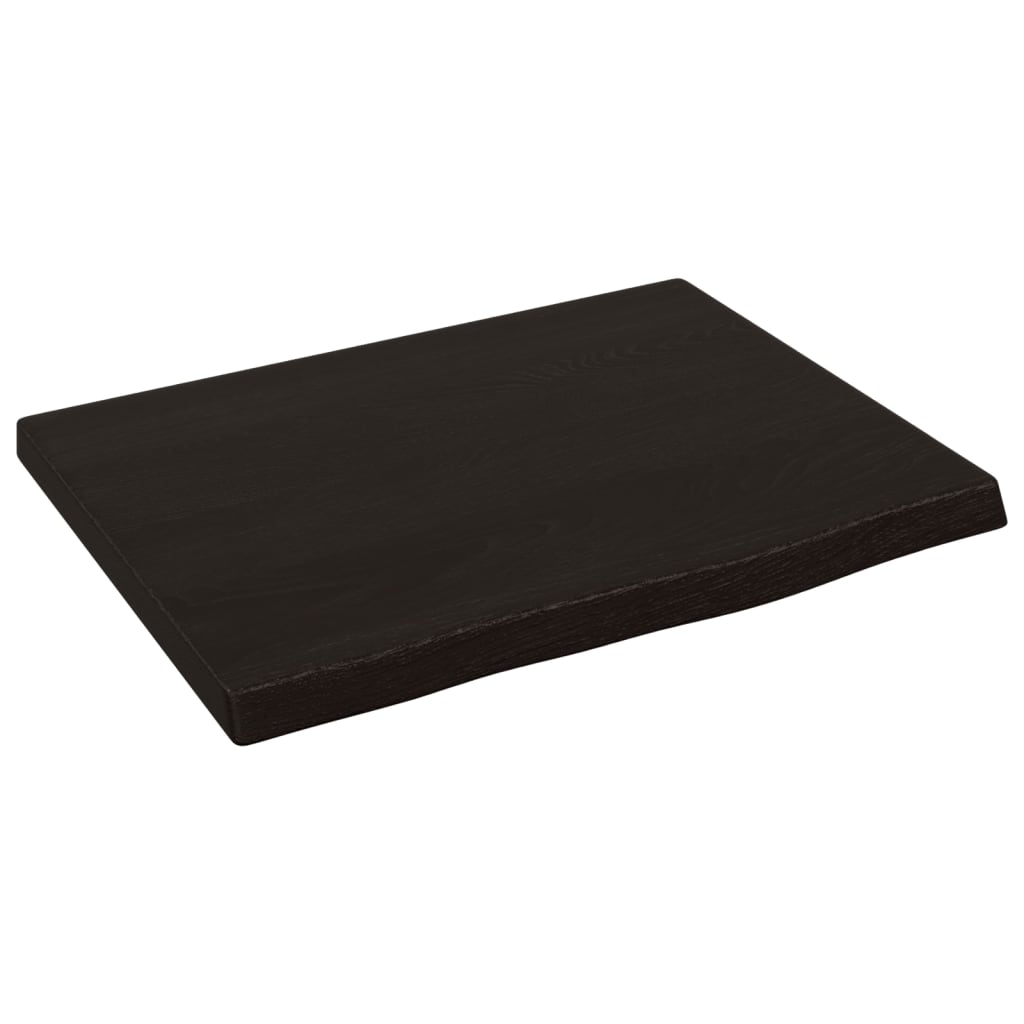 vidaXL Półka, ciemnobrązowa, 40x30x2 cm, wykończone lite drewno dębowe