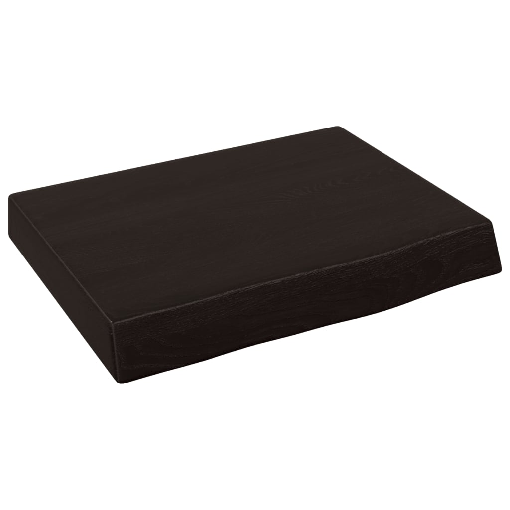 vidaXL Półka, ciemnobrązowa, 40x30x(2-4) cm, wykończone drewno dębowe