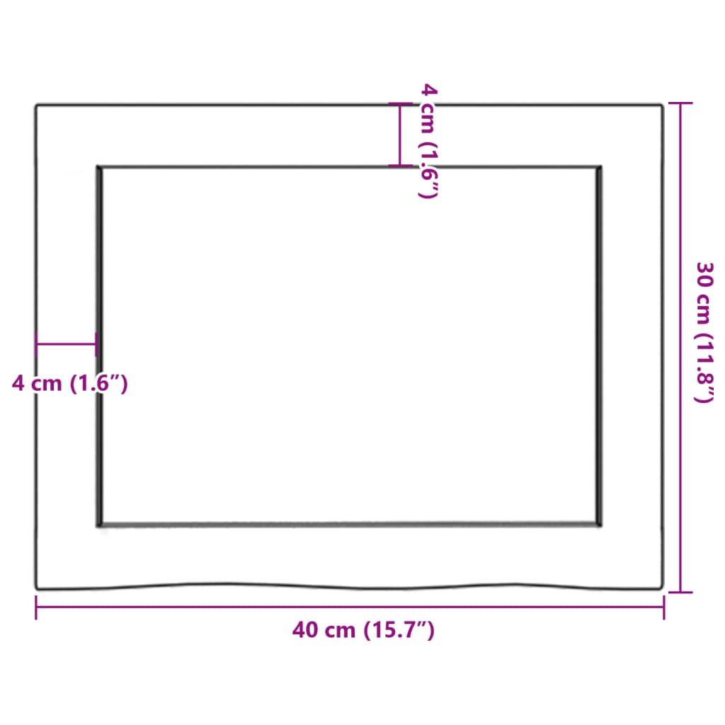vidaXL Półka, ciemnobrązowa, 40x30x(2-4) cm, wykończone drewno dębowe