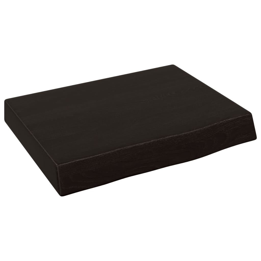 vidaXL Półka, ciemnobrązowa, 40x30x(2-6) cm, wykończone drewno dębowe