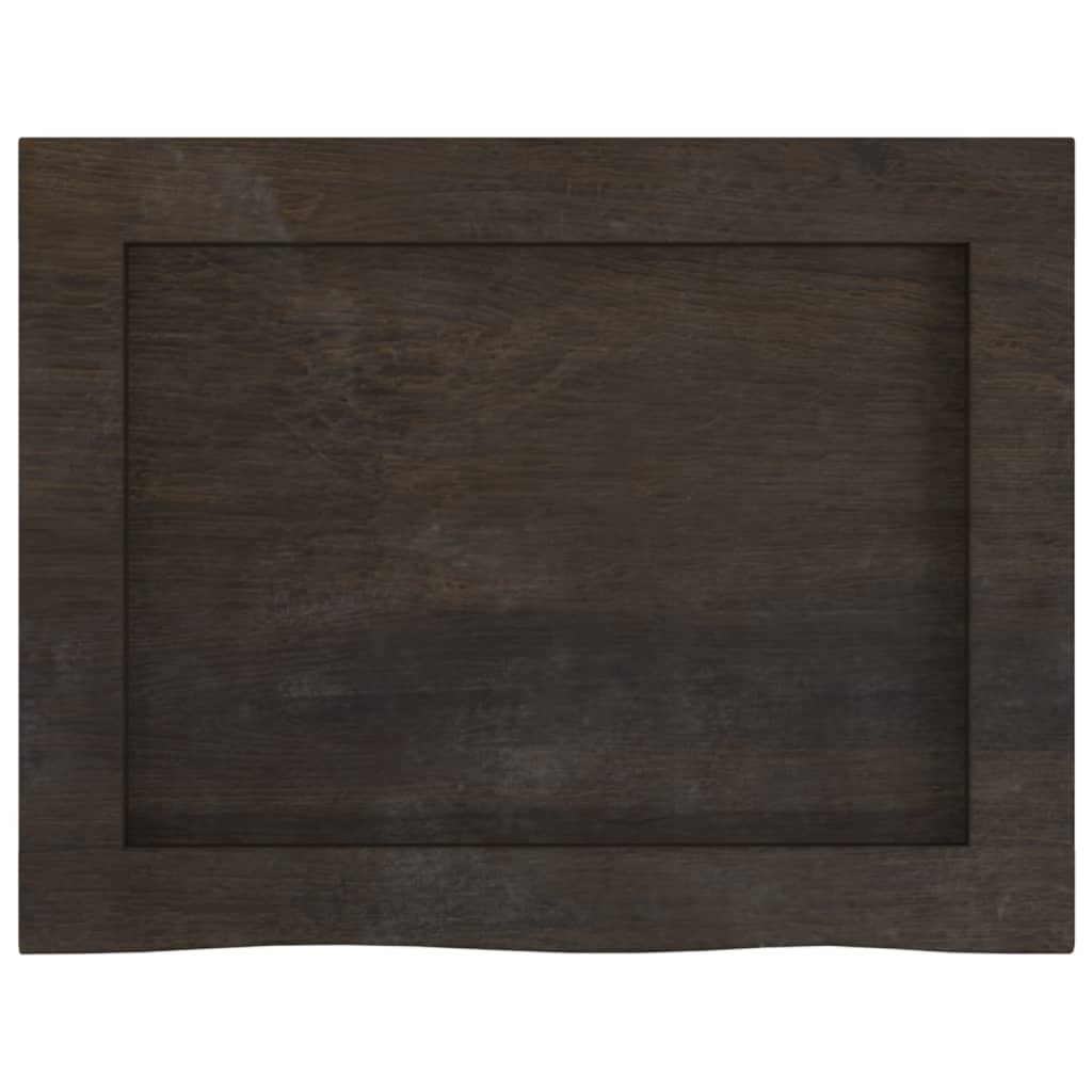 vidaXL Półka, ciemnobrązowa, 40x30x(2-6) cm, wykończone drewno dębowe