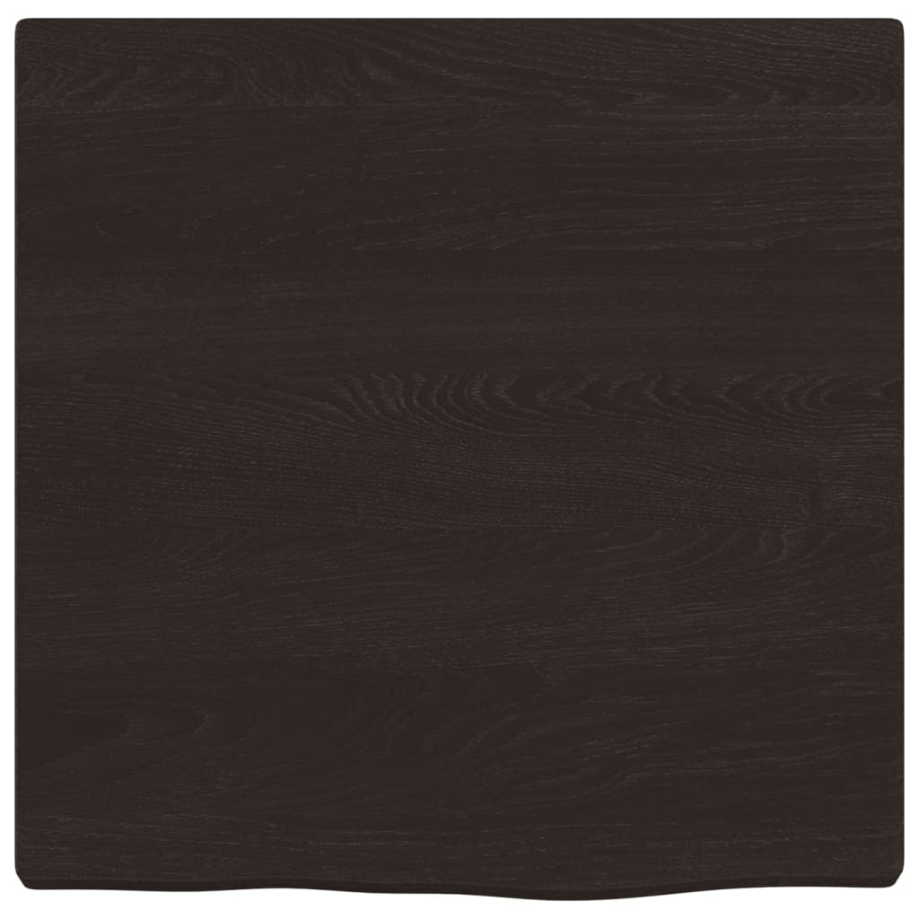 vidaXL Półka, ciemnobrązowa, 40x40x2 cm, wykończone lite drewno dębowe