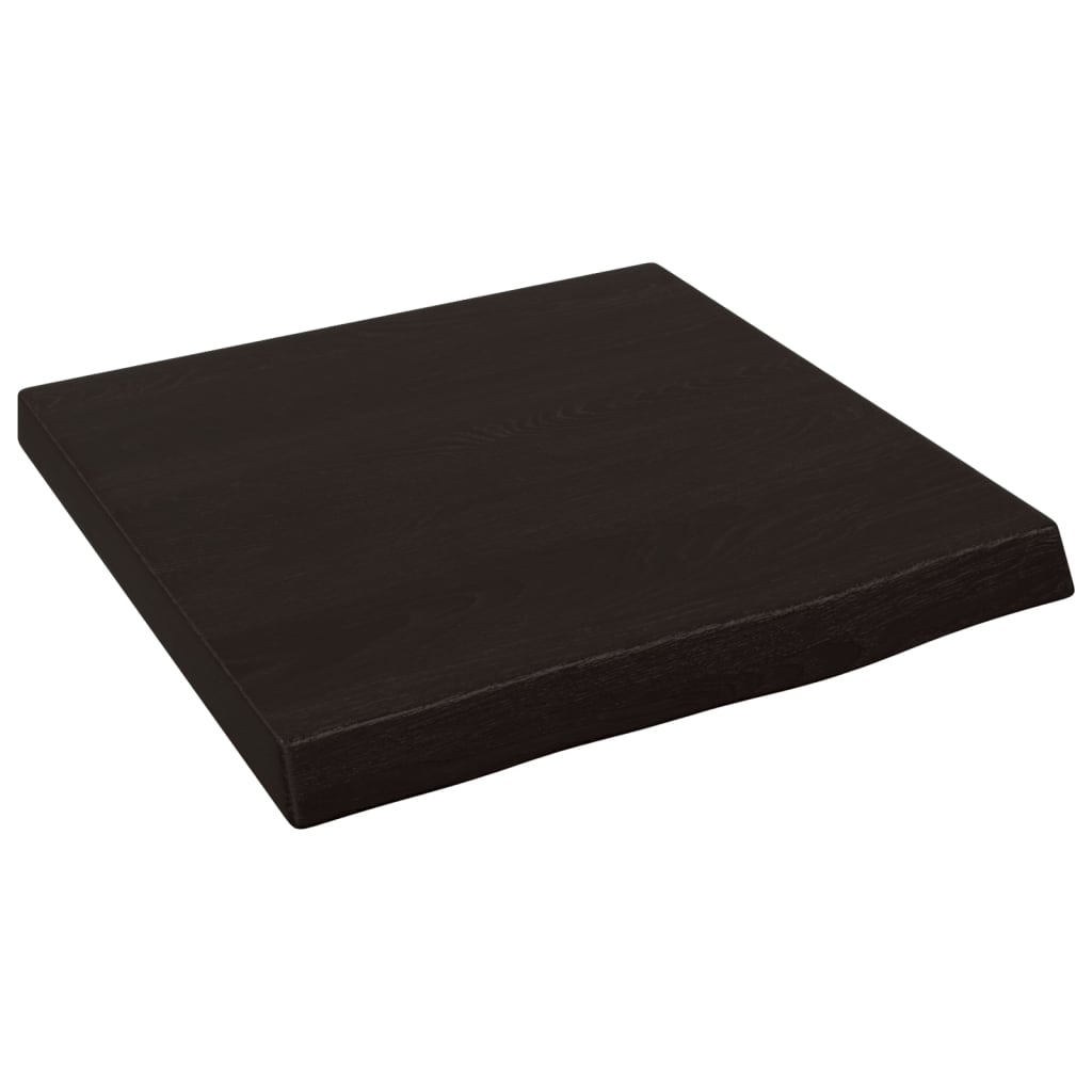 vidaXL Półka, ciemnobrązowa, 40x40x(2-4) cm, wykończone drewno dębowe