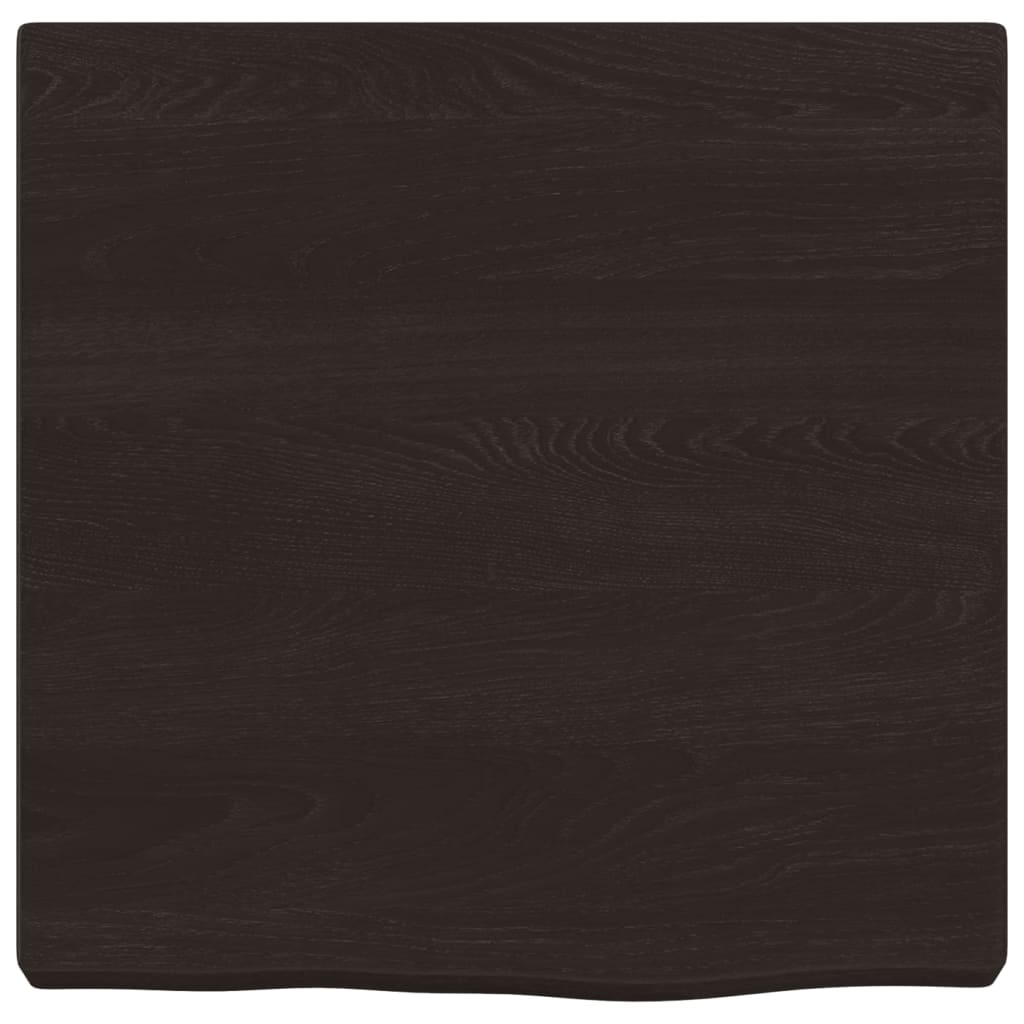 vidaXL Półka, ciemnobrązowa, 40x40x(2-4) cm, wykończone drewno dębowe