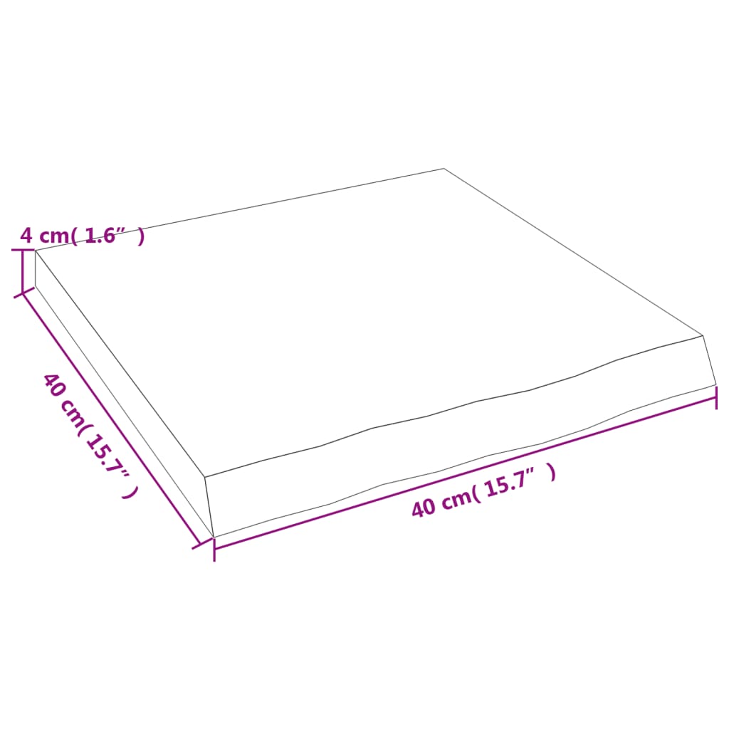 vidaXL Półka, ciemnobrązowa, 40x40x(2-4) cm, wykończone drewno dębowe