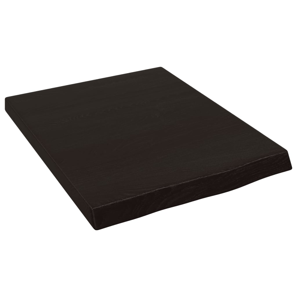 vidaXL Półka, ciemnobrązowa, 40x50x(2-4) cm, wykończone drewno dębowe