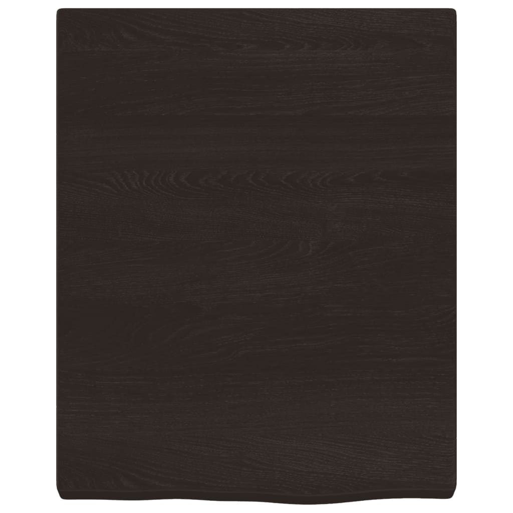 vidaXL Półka, ciemnobrązowa, 40x50x(2-4) cm, wykończone drewno dębowe