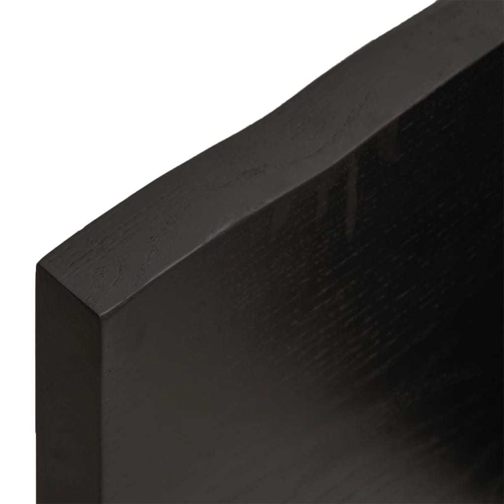 vidaXL Półka, ciemnobrązowa, 40x50x(2-4) cm, wykończone drewno dębowe