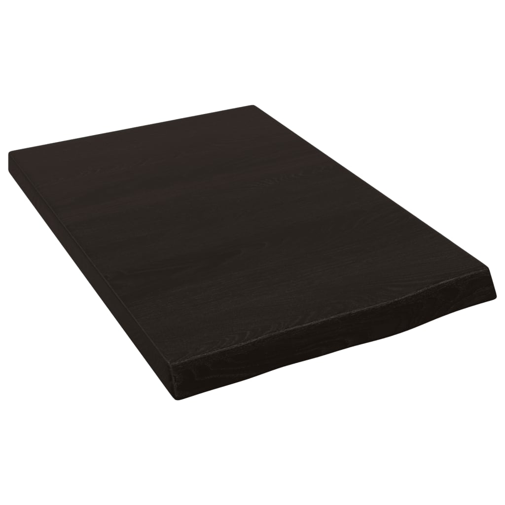 vidaXL Półka, ciemnobrązowa, 40x60x(2-4) cm, wykończone drewno dębowe