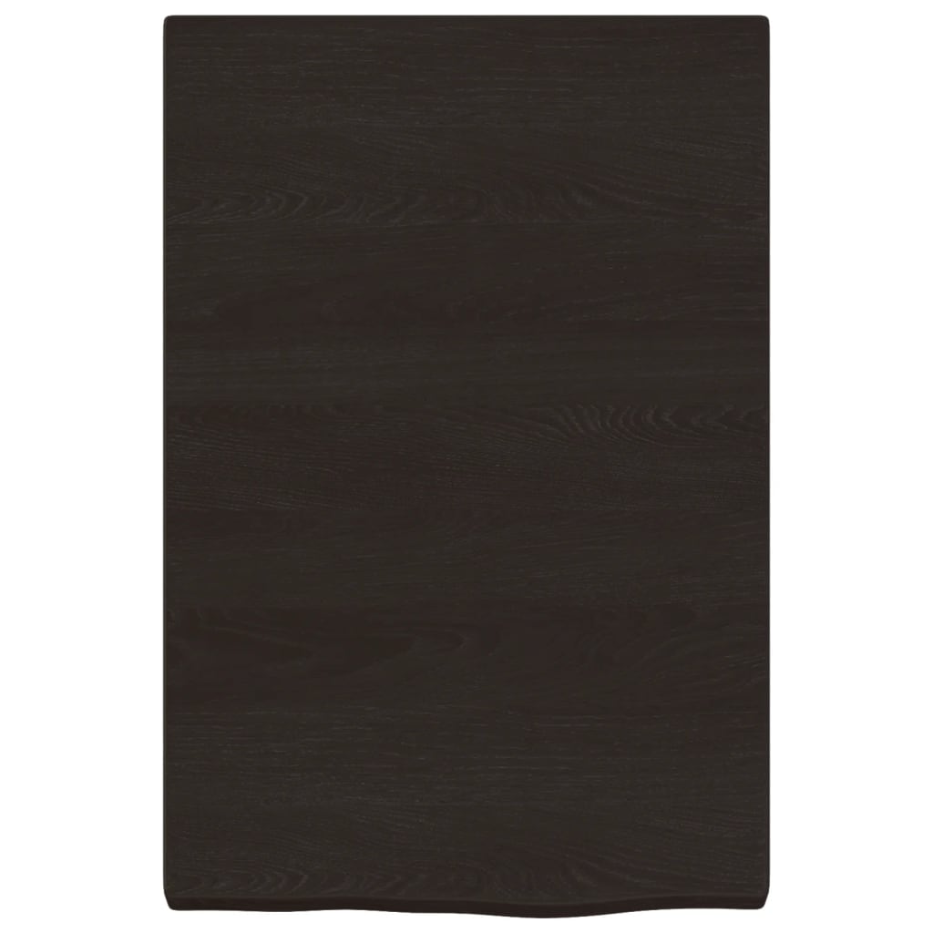 vidaXL Półka, ciemnobrązowa, 40x60x(2-4) cm, wykończone drewno dębowe
