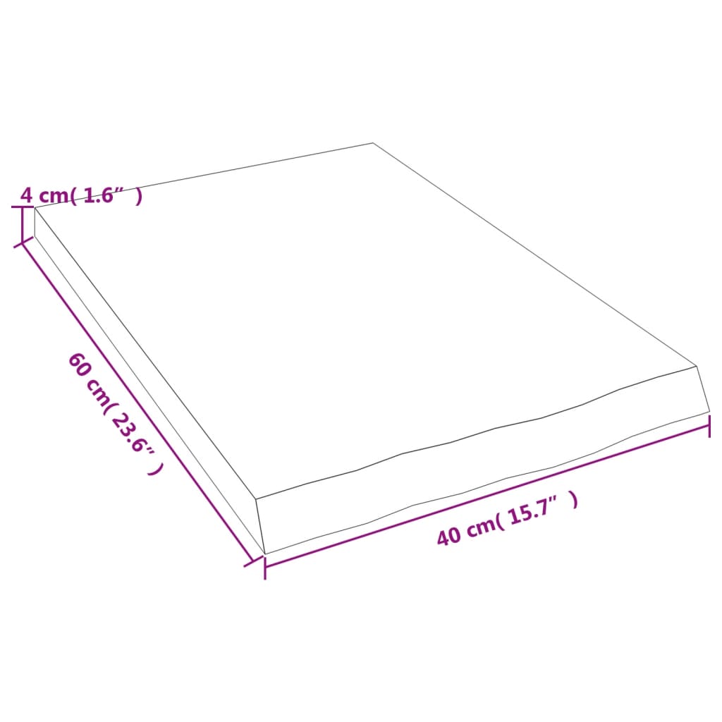vidaXL Półka, ciemnobrązowa, 40x60x(2-4) cm, wykończone drewno dębowe