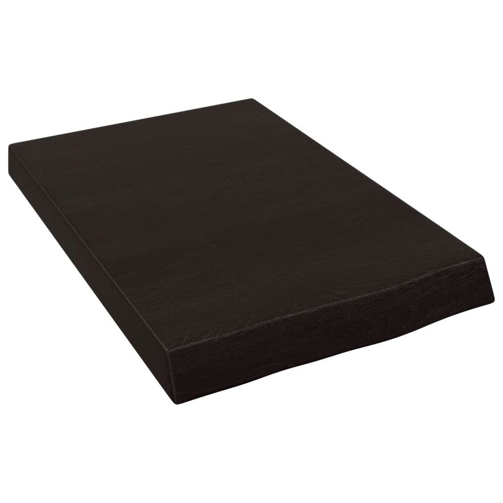 vidaXL Półka, ciemnobrązowa, 40x60x(2-6) cm, wykończone drewno dębowe