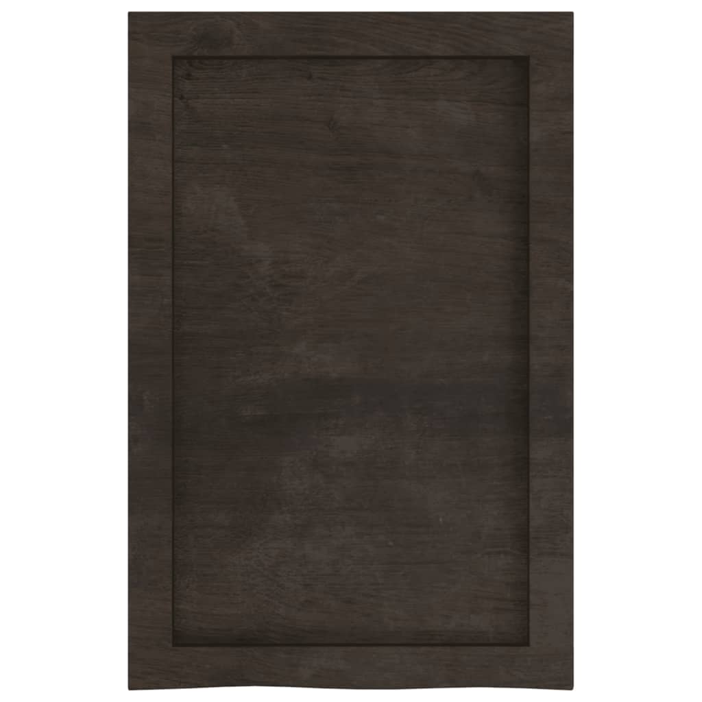 vidaXL Półka, ciemnobrązowa, 40x60x(2-6) cm, wykończone drewno dębowe