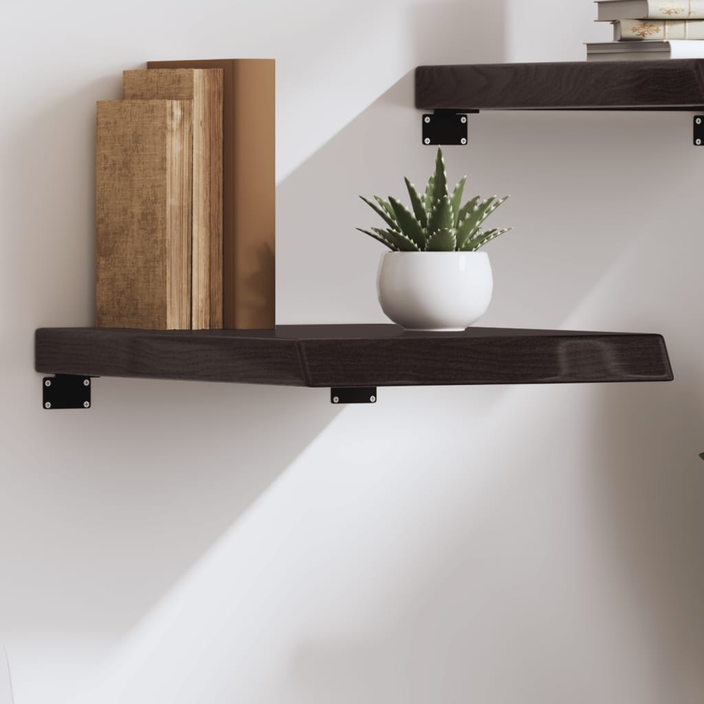 vidaXL Półka, ciemnobrązowa, 40x60x(2-6) cm, wykończone drewno dębowe