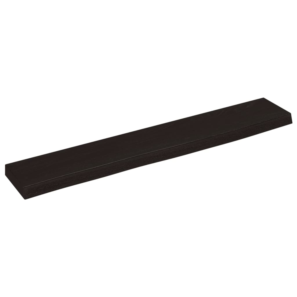 vidaXL Półka, ciemnobrązowa, 60x10x2 cm, wykończone lite drewno dębowe