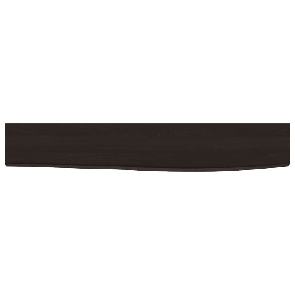 vidaXL Półka, ciemnobrązowa, 60x10x2 cm, wykończone lite drewno dębowe