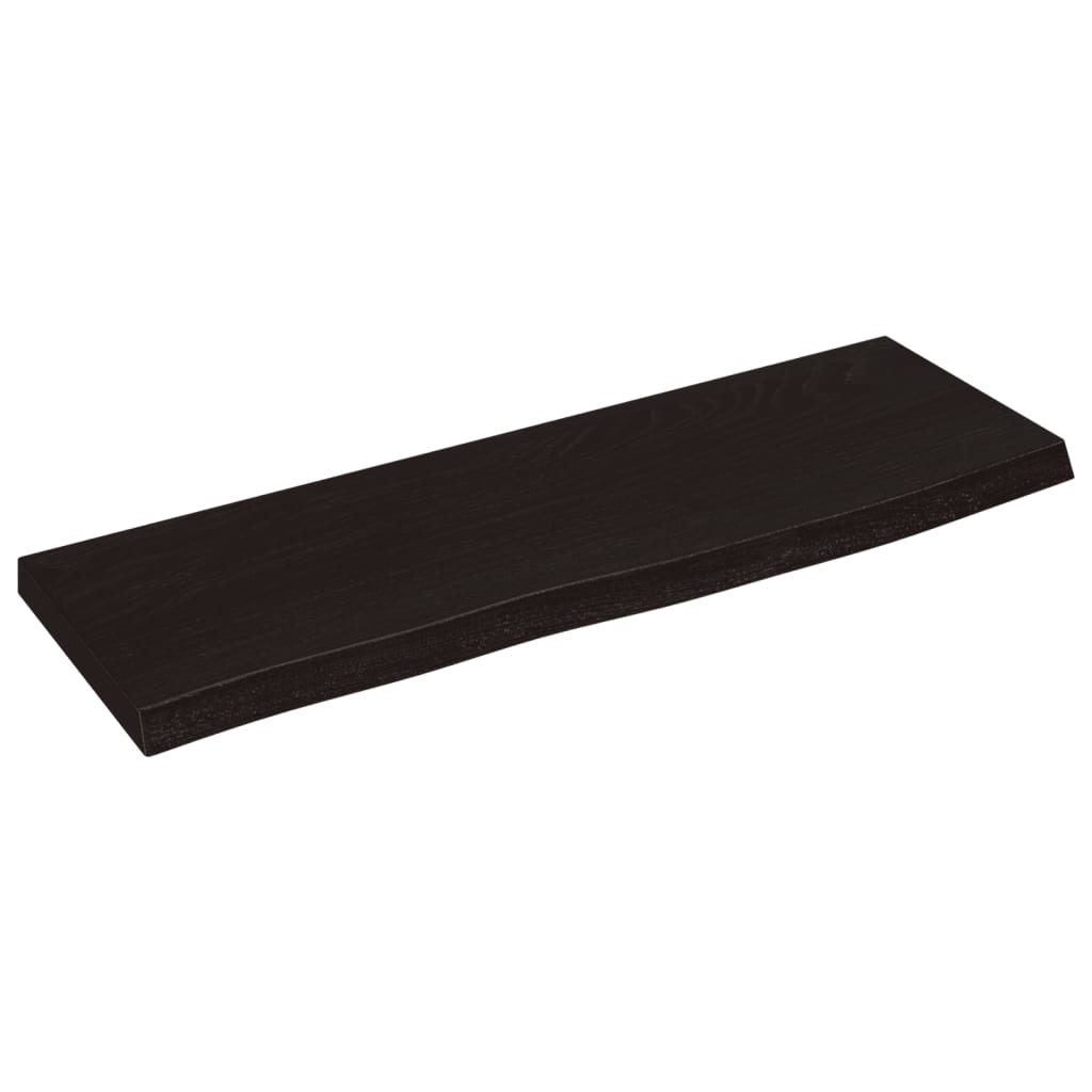 vidaXL Półka, ciemnobrązowa, 60x20x2 cm, wykończone lite drewno dębowe